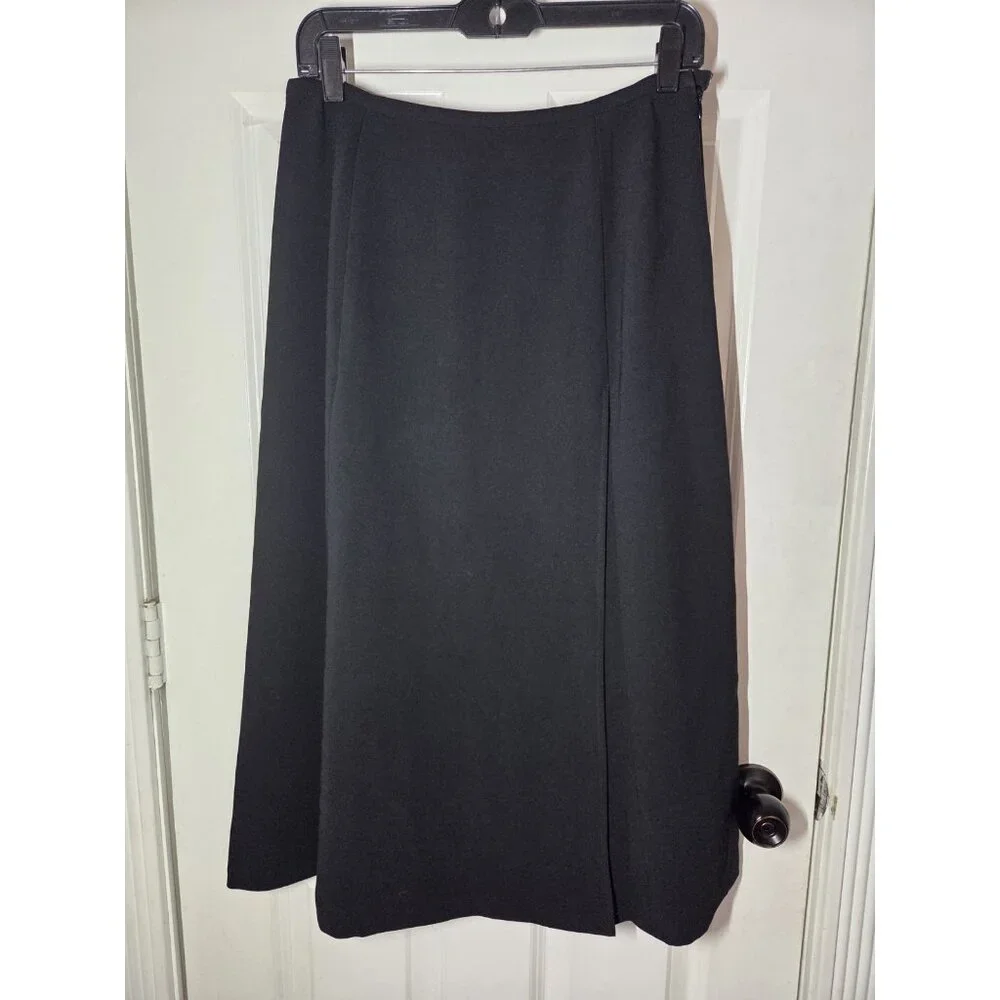 Talbots Vintage Black Midi A-Line Skirt 10‎ (28 Waist)